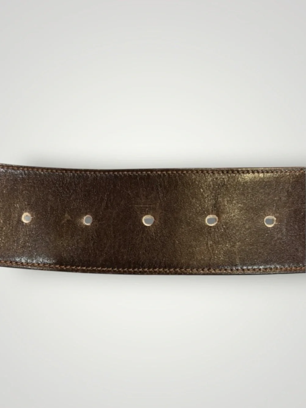 Gucci Dark Brown Leather Belt with Gold Double G Buckle